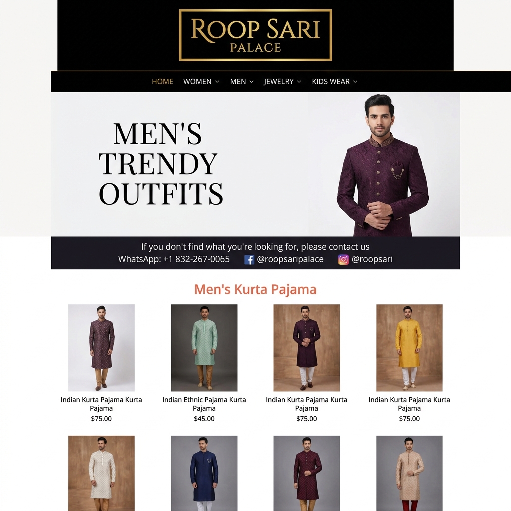 Roop Sari Palace website preview